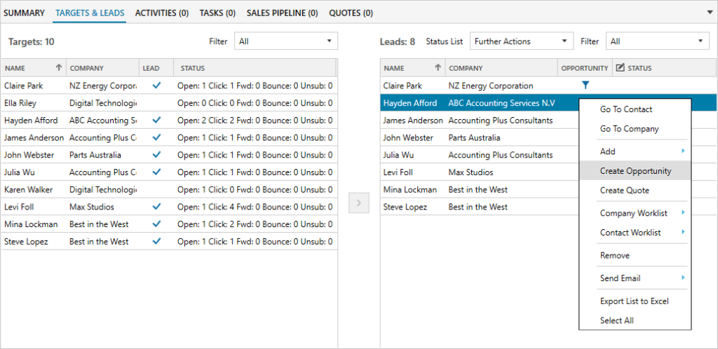 following up on leads