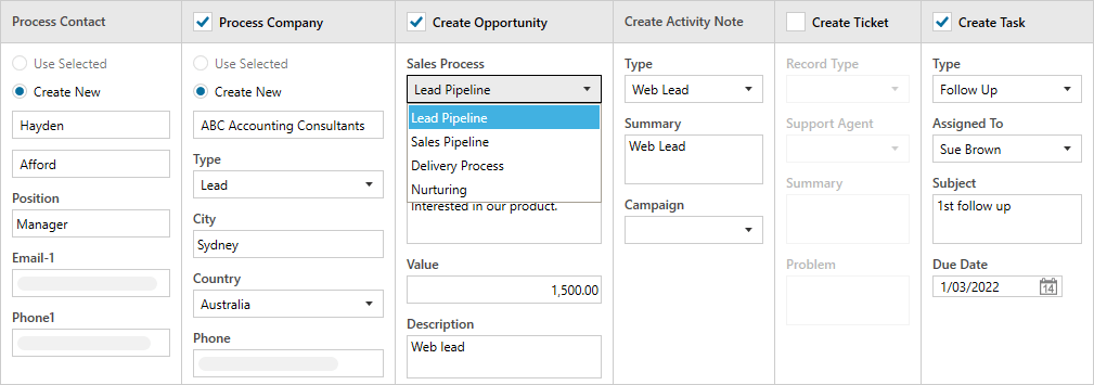 lead processing in CRM